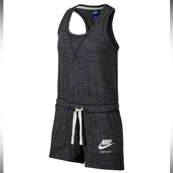 Nike Gray ‘Gym Vintage Romper’ Size Small With Shoulder Snaps - Picture 4 of 16